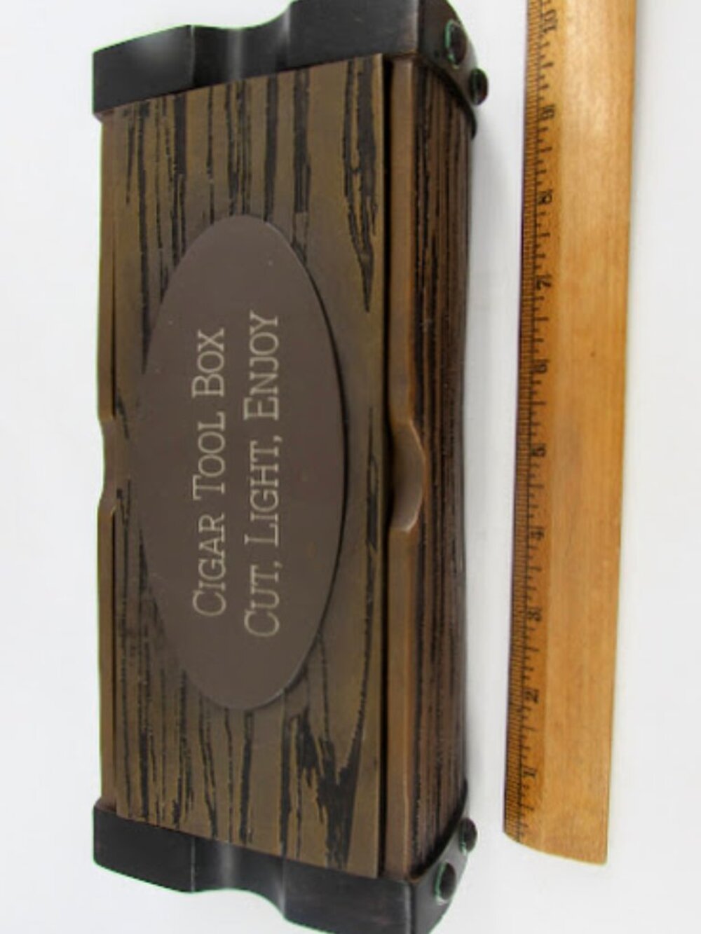 Lotus Faux Wood Cigar Resin Tool Box Desk Accessory 2 Piece Cut, Light, Enjoy.